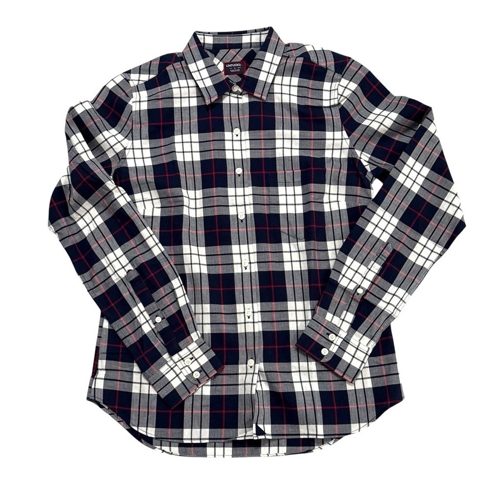 UNTUCKit Shirt Button Up Womens 2/S Citra Plaid Cotton Long Sleeve Lightweight
